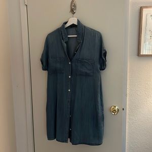 Light jean dress, button up